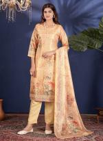 Shimmer Yellow Festival Wear Printed Readymade Straight Suit